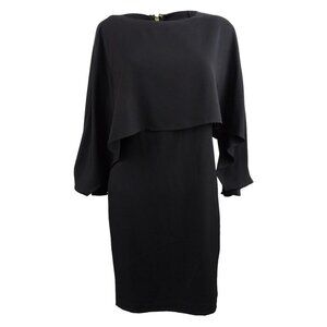 Donna Karan New York (DKNY) Women's Chiffon-Cape Sheath Dress - Black - Sz. 10